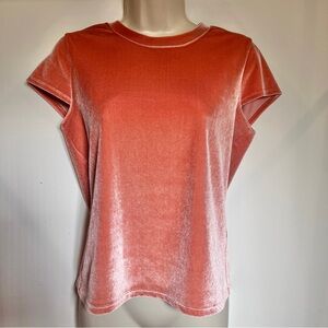 Madewell Casual Party Office Velvet Coral Women's Cap Sleeve Top